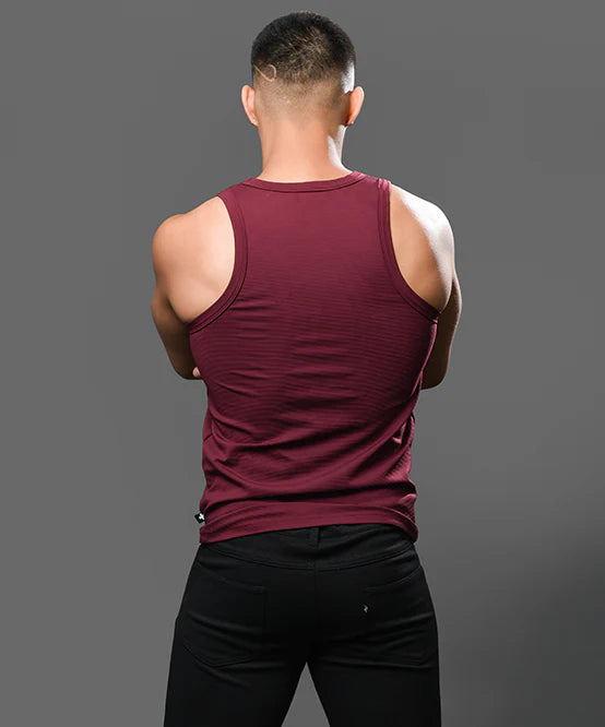 Andrew Christian 20029 ribbed tank burgundy