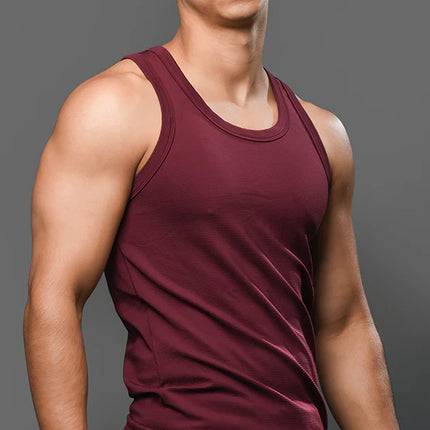Andrew Christian 20029 ribbed tank burgundy