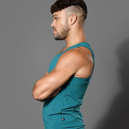 Andrew Christian 20029 ribbed tank teal