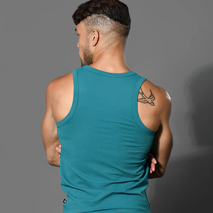 Andrew Christian 20029 ribbed tank teal