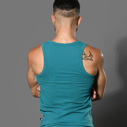 Andrew Christian 20029 ribbed tank teal