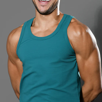 Andrew Christian 20029 ribbed tank teal