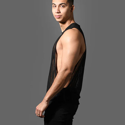 Andrew Christian 20037 Motion muscle tank mesh sheer black