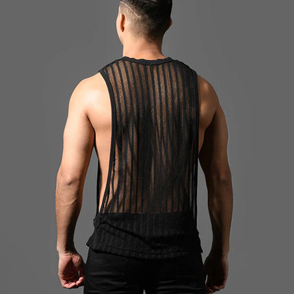 Andrew Christian 20037 Motion muscle tank mesh sheer black