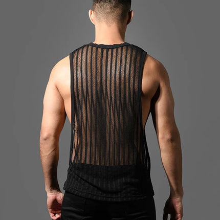 Andrew Christian 20037 Motion muscle tank mesh sheer black