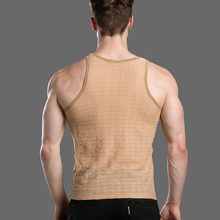 Andrew Christian 20047 Ibiza Energy crochet tank tan