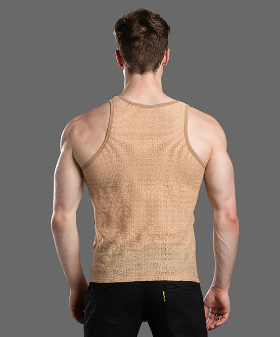 Andrew Christian 20047 Ibiza Energy crochet tank tan