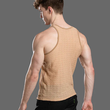 Andrew Christian 20047 Ibiza Energy crochet tank tan