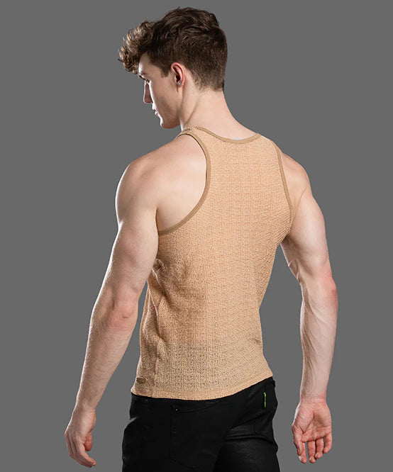 Andrew Christian 20047 Ibiza Energy crochet tank tan