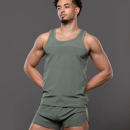 Andrew Christian 20050 Breeze mesh gym tank olive