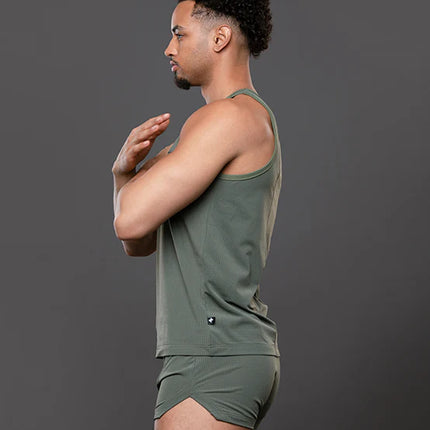 Andrew Christian 20050 Breeze mesh gym tank olive