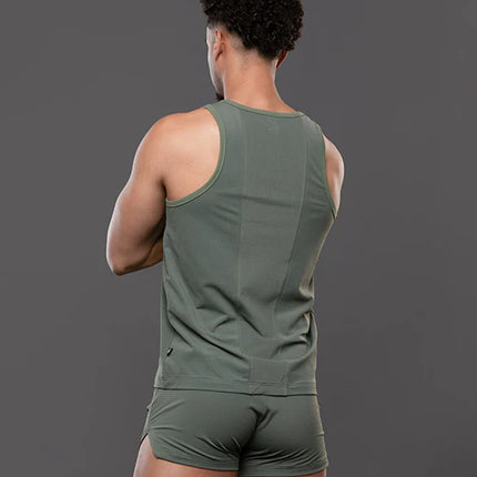 Andrew Christian 20050 Breeze mesh gym tank olive