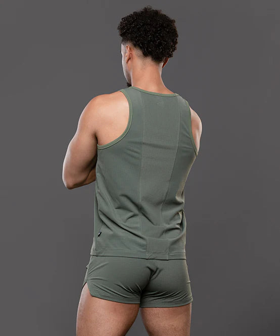 Andrew Christian 20050 Breeze mesh gym tank olive