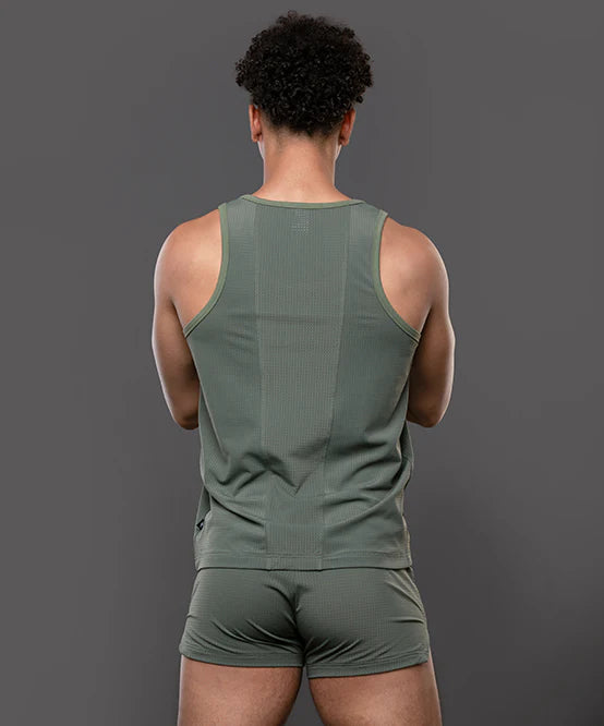 Andrew Christian 20050 Breeze mesh gym tank olive