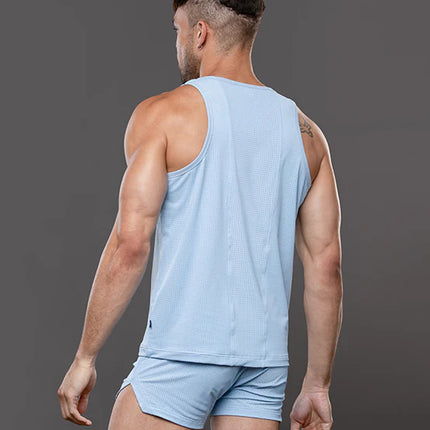 Andrew Christian 20050 Breeze mesh gym tank blue