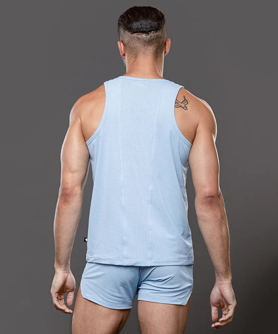 Andrew Christian 20050 Breeze mesh gym tank blue