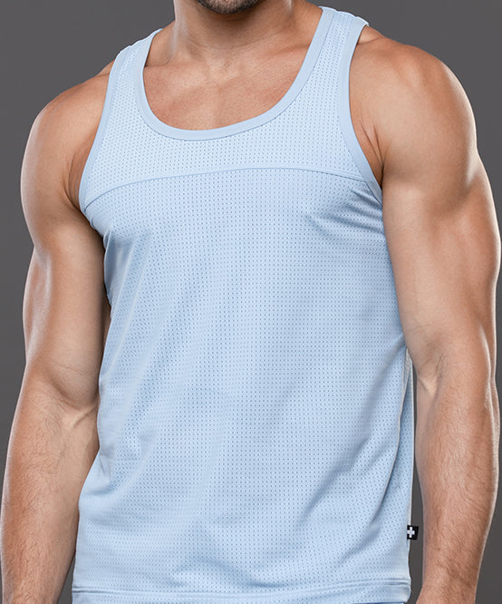 Andrew Christian 20050 Breeze mesh gym tank blue
