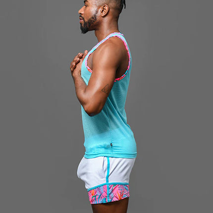 Andrew Christian Miami Cabana Boy 20051 mesh tank blue
