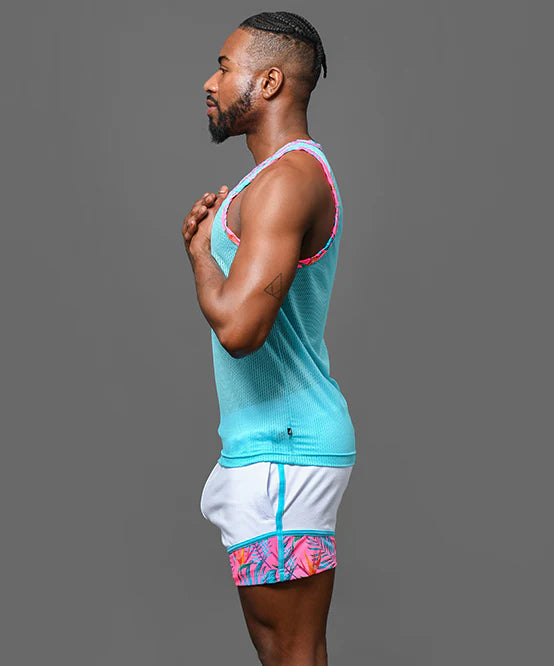 Andrew Christian Miami Cabana Boy 20051 mesh tank blue