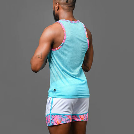 Andrew Christian Miami Cabana Boy 20051 mesh tank blue