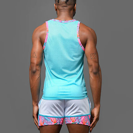 Andrew Christian Miami Cabana Boy 20051 mesh tank blue