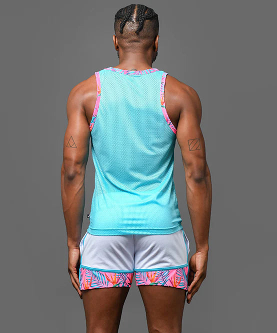 Andrew Christian Miami Cabana Boy 20051 mesh tank blue