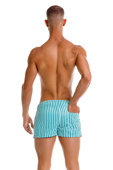JOR Pop 2-inch Swim Shorts – Jade/White Stripe
