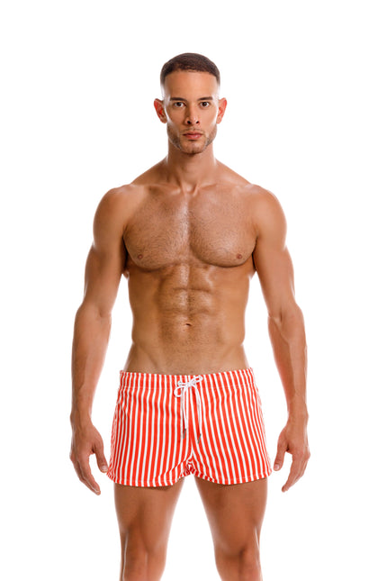 JOR Pop 2-inch Swim Shorts – Red/White Stripe
