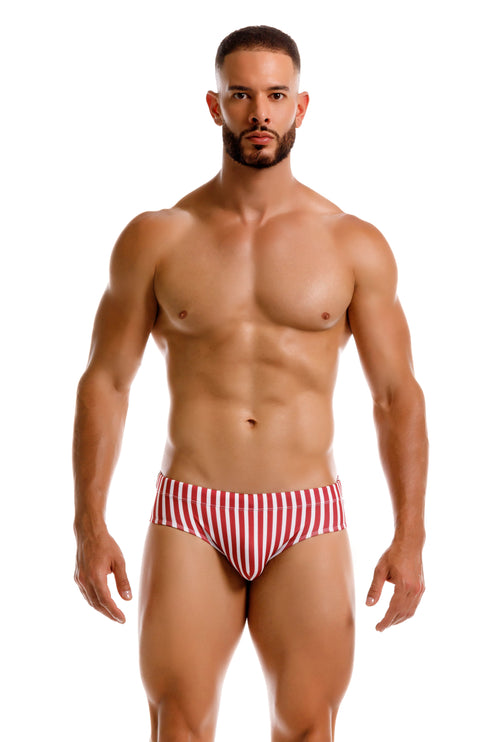 JOR Pop Swim Brief - Wine/White Stripe