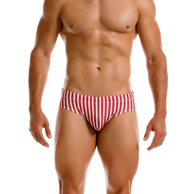 JOR Pop Swim Brief - Wine/White Stripe
