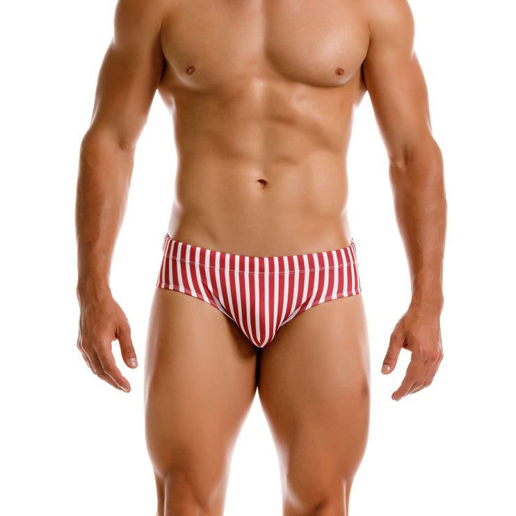 JOR Pop Swim Brief - Wine/White Stripe