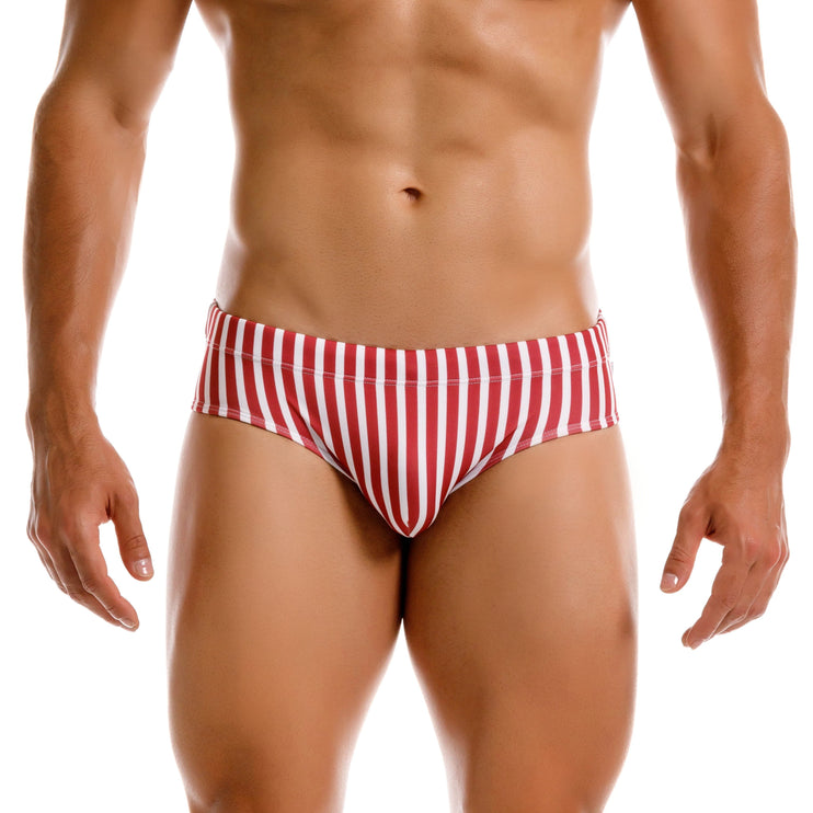 JOR Pop Swim Brief - Wine/White Stripe