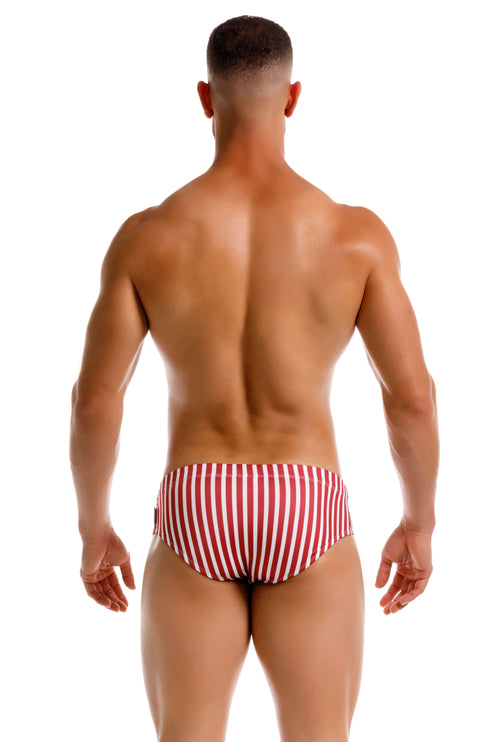 JOR Pop Swim Brief - Wine/White Stripe