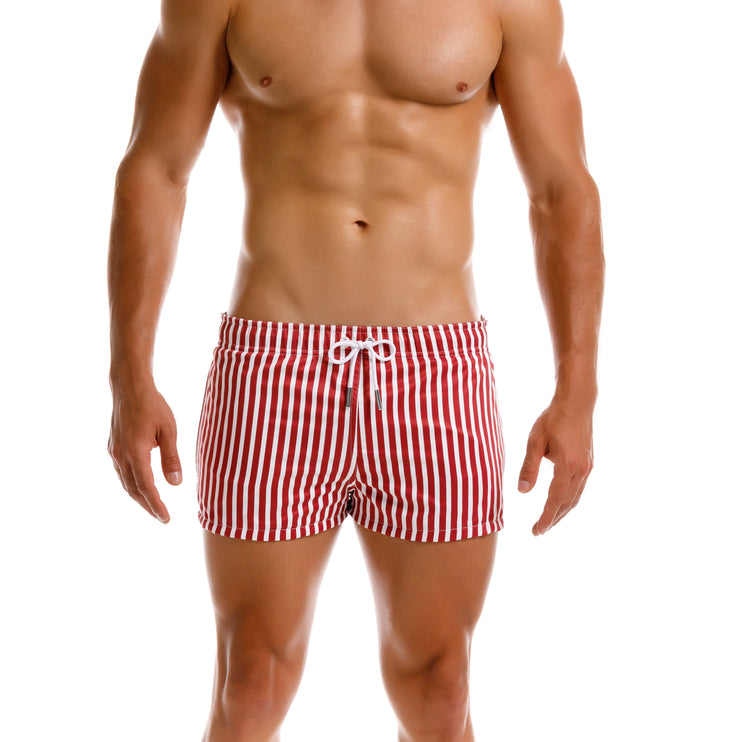 JOR Pop 2-inch Swim Shorts – Wine/White Stripe