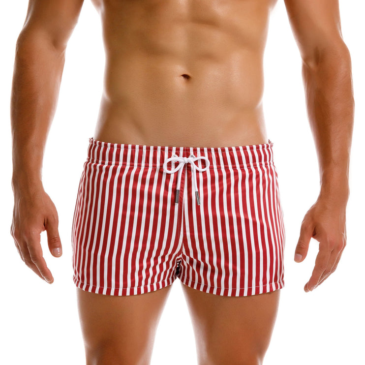 JOR Pop 2-inch Swim Shorts – Wine/White Stripe