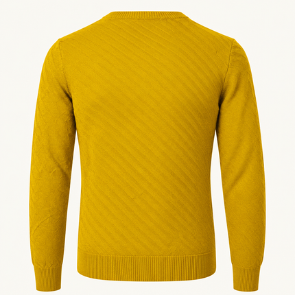 Ron Tomson Textured Crew Neck Sweater - Yellow