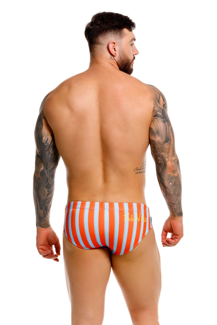JOR Italy Swim Brief - Orange/Blue Stripe