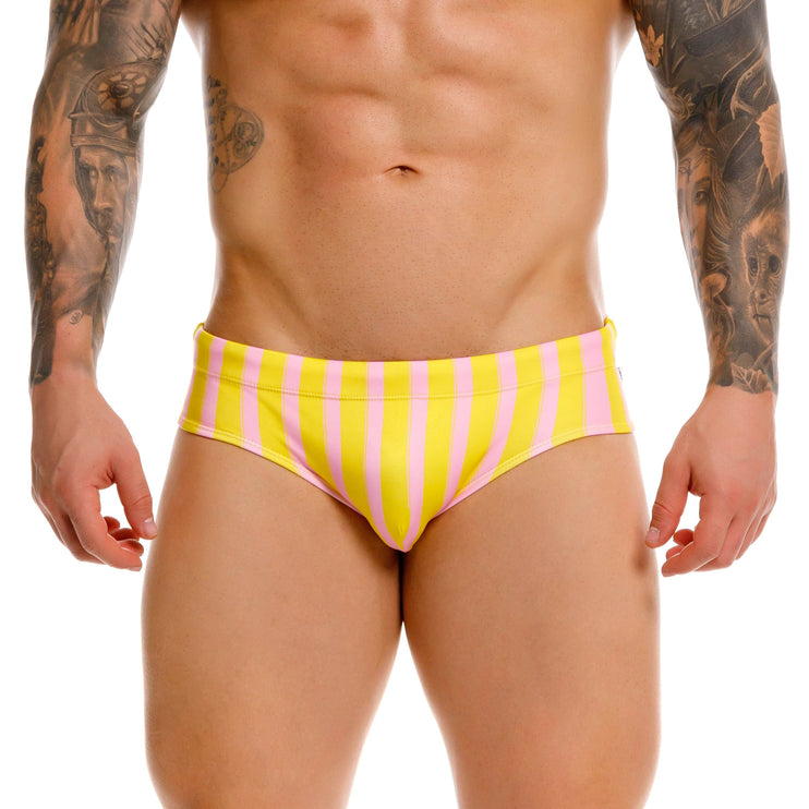 JOR Italy Swim Brief - Yellow/Pink Stripe