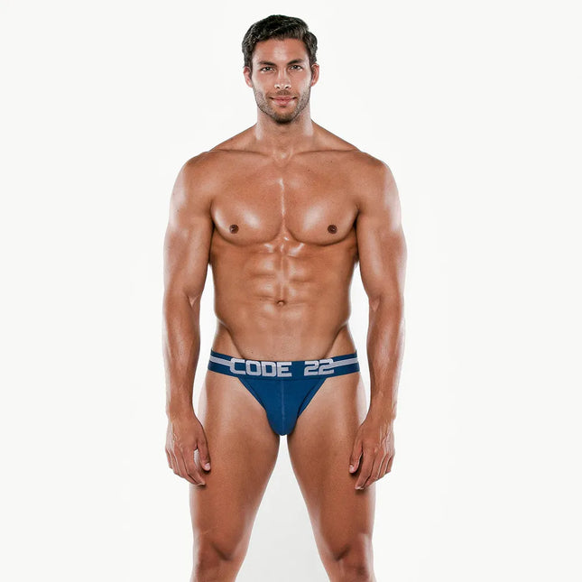 Code 22 Fun Cotton Jockstrap 2423 - Blue size L
