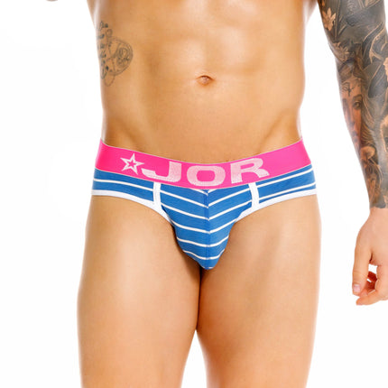 JOR Novak Cotton Brief - Blue Striped