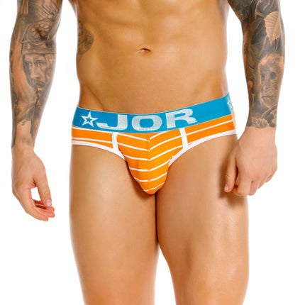 JOR Novak Cotton Brief - Orange Striped