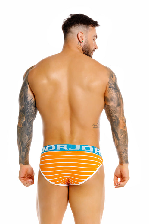 JOR Novak Cotton Brief - Orange Striped