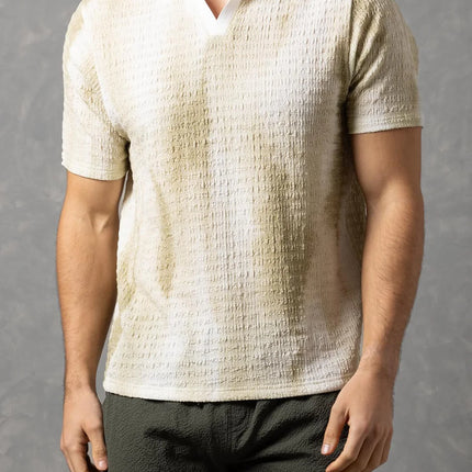Bespoke Textured Knit Polo Shirt - Green