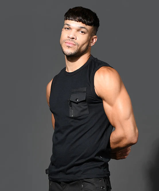Andrew Christian 2993 muscle sleeveless t-shirt black