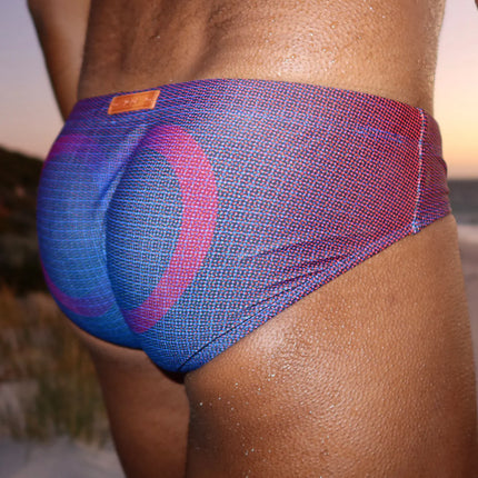2eros V10 Pixelpop Swim Brief - Navy/Red