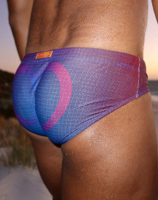 2eros V10 Pixelpop Swim Brief - Navy/Red