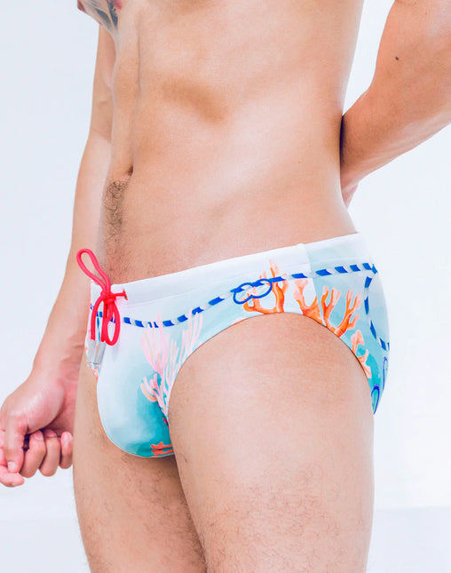 2eros V10 Coralscape Swim Brief - Blue