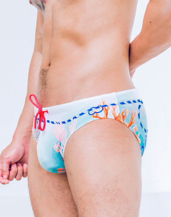 2eros V10 Coralscape Swim Brief - Blue