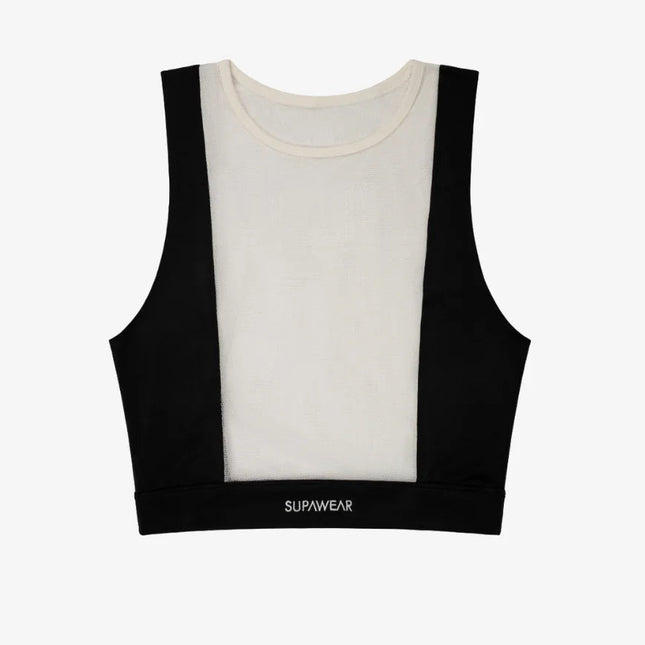 Supawear Mesh Monotone Cropped Tank - Black/White