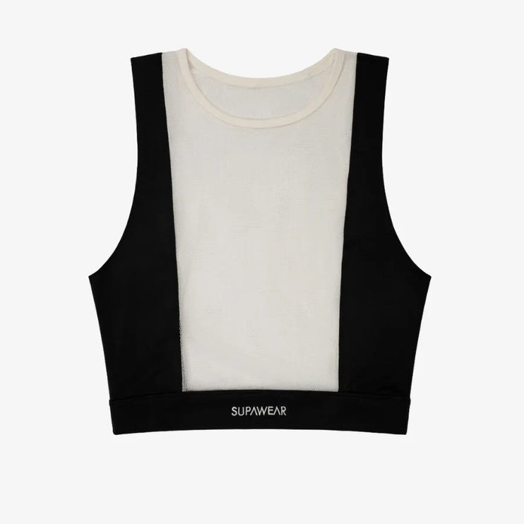 Supawear Mesh Monotone Cropped Tank - Black/White